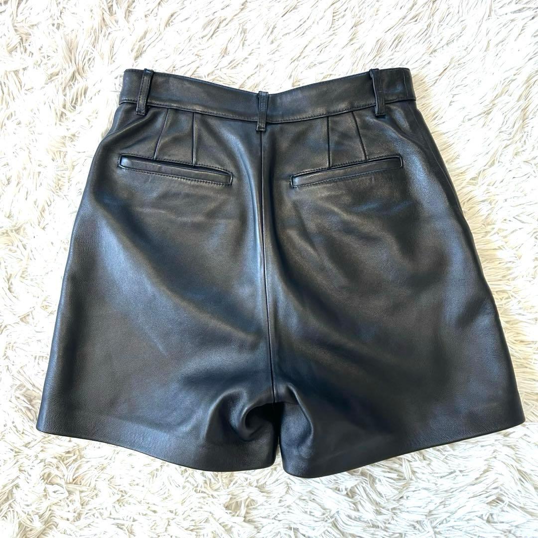 H BEAUTY & YOUTH シープレザー ショートパンツ ブラック