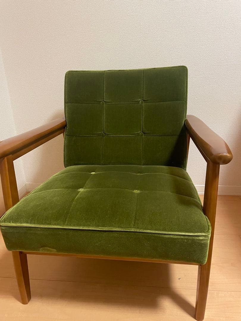 【送料込み】カリモク60 Kチェア 1シーター（モケットグリーン）