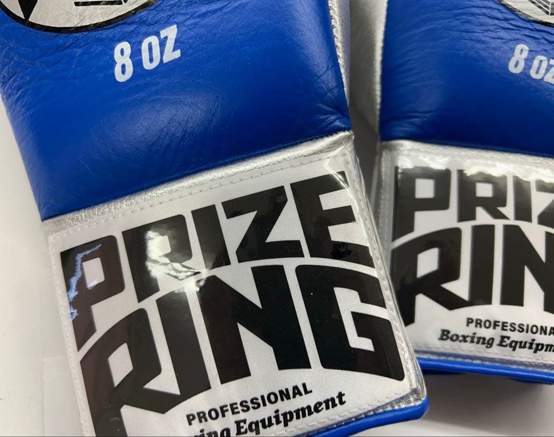 プライズリング　ボクシンググローブ　本革製　8oz 青