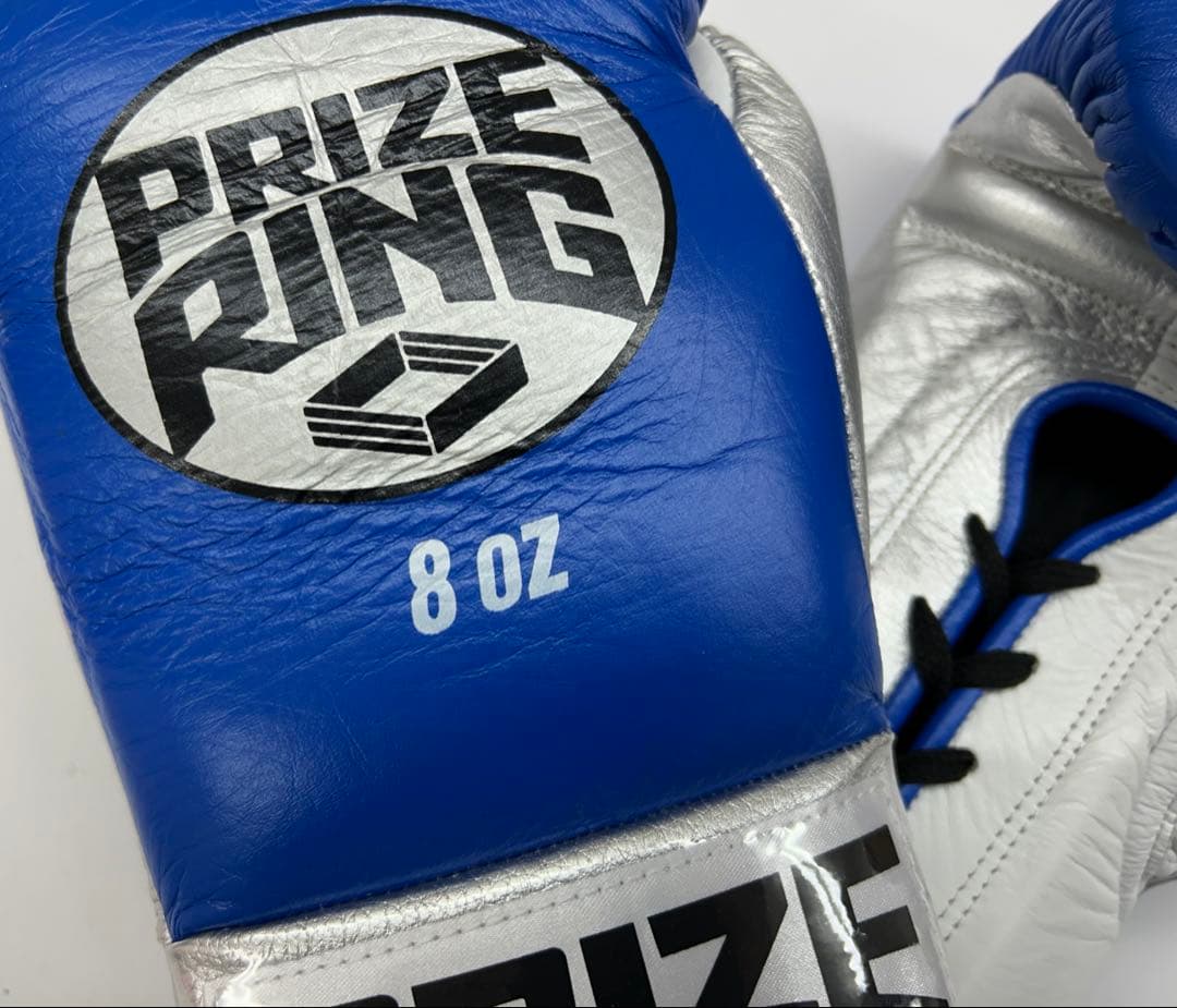 プライズリング　ボクシンググローブ　本革製　8oz 青