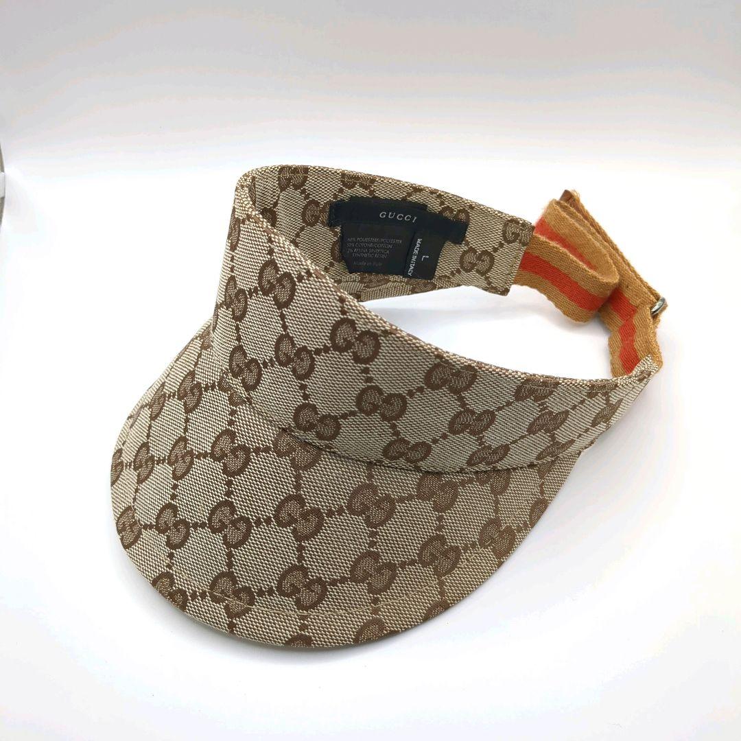 専用 希少色✨GUCCI サンバイザー GG柄 キャンバス Lサイズ 正規品
