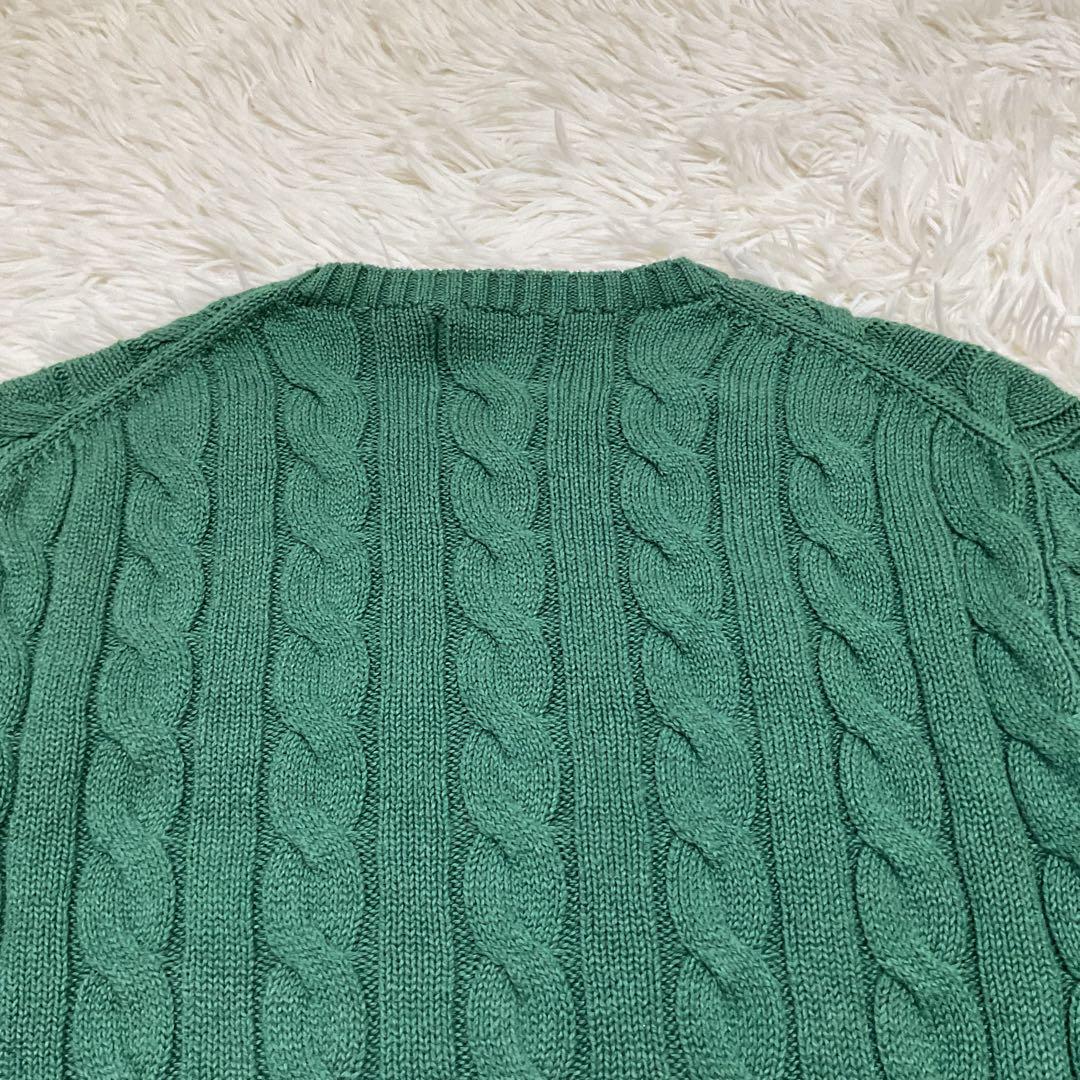新品未使用♪POLORALPHLAUREN クルーネックケーブルニット グリーン