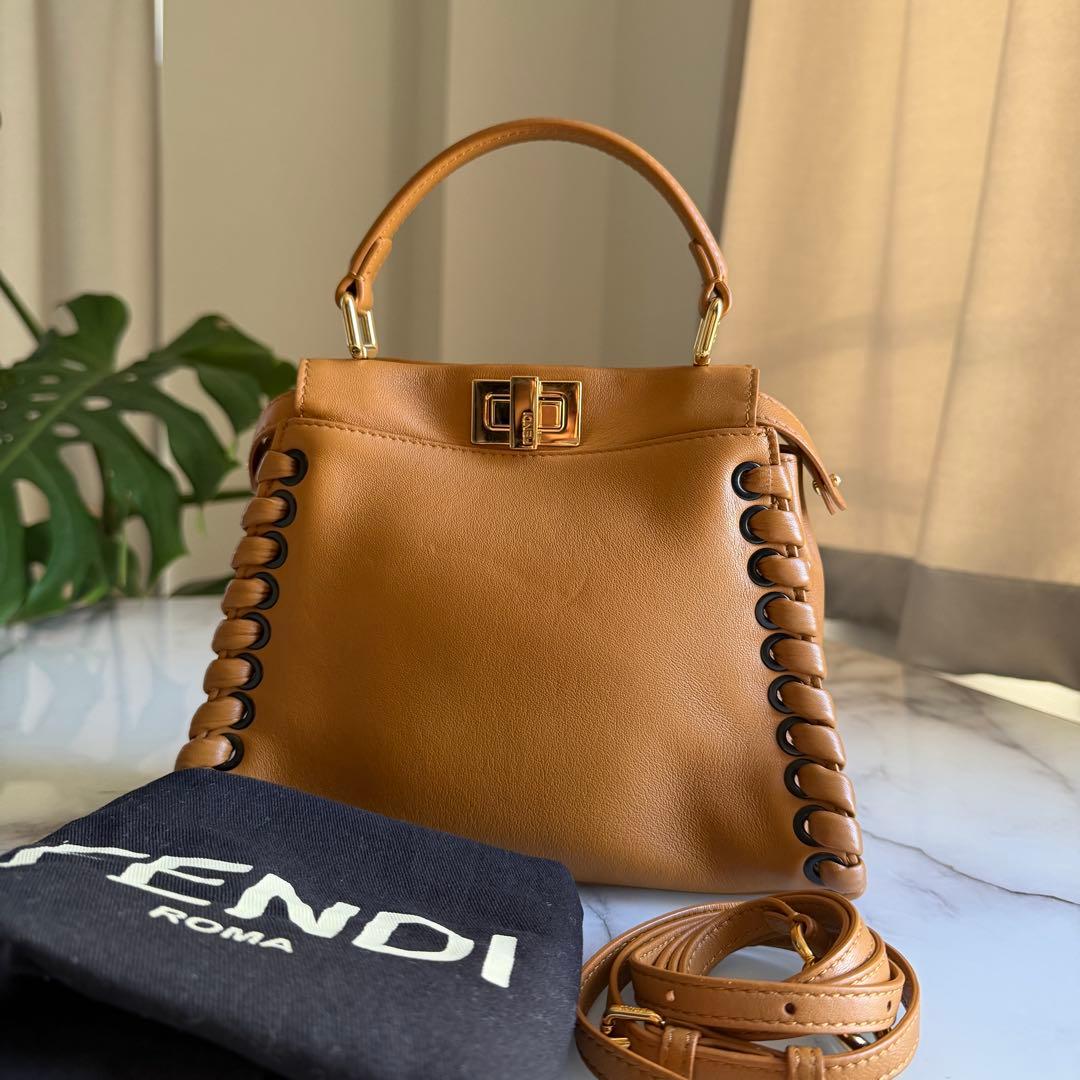 FENDIフェンディ ピーカブー ミニ ブラウン 2WAY