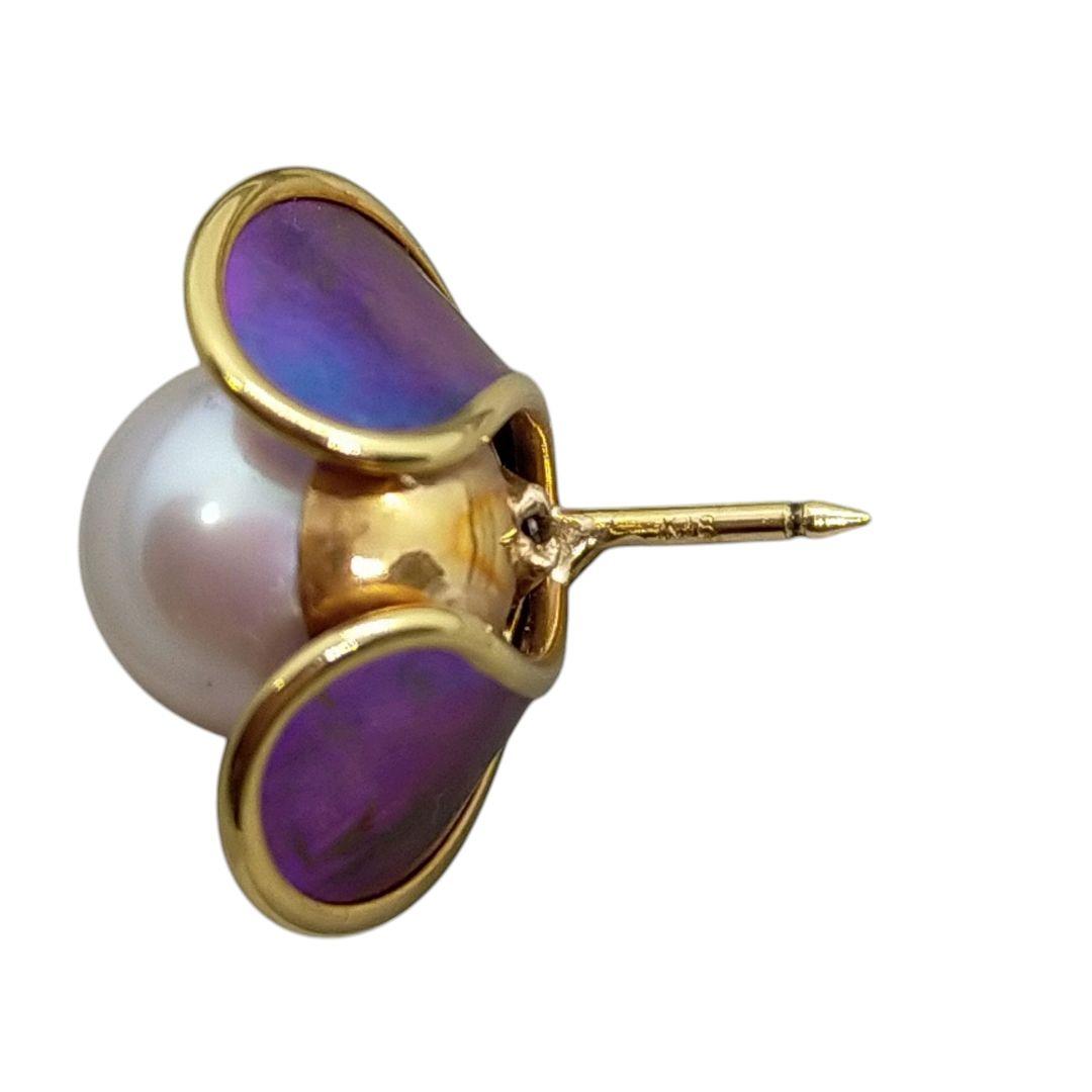 K18本真珠 パール チタン ピンブローチ
