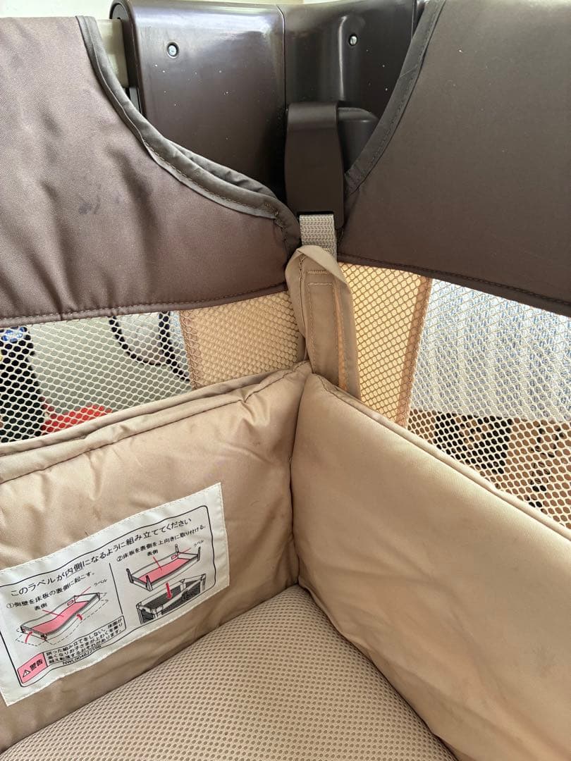 #美品#ココネルエアー　ココアブラウン　ベビーベッド アップリカ