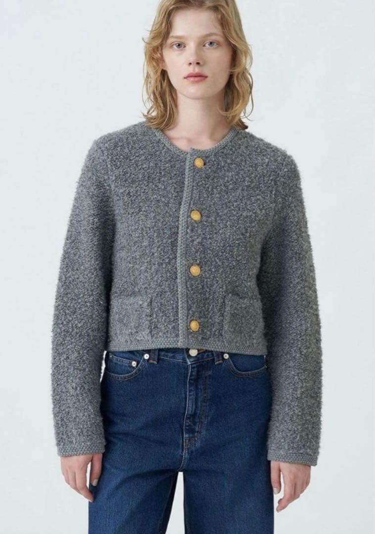 【大幅お値下げ中】MACPHEE ムートン クルーネックカーディガン