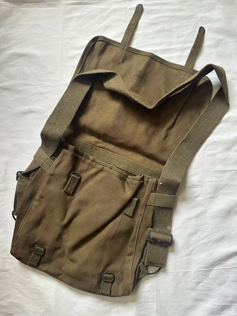 ビンテージ フランス軍 TTA コットンリネン ショルダーバッグ メッセンジャー