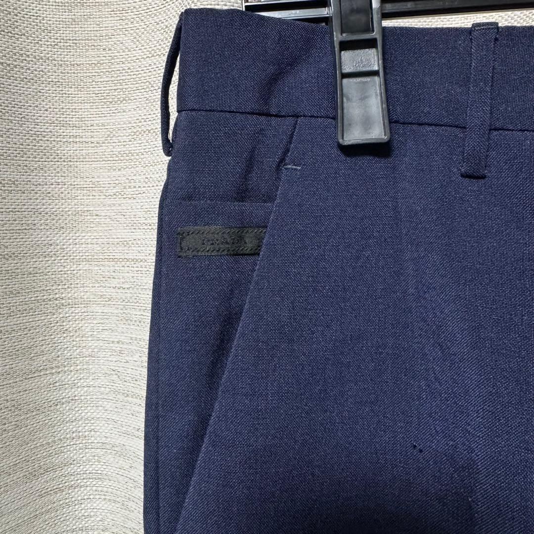 PRADA ネイビー 44 モヘア スラックス プラダ 美品 navy ダブル
