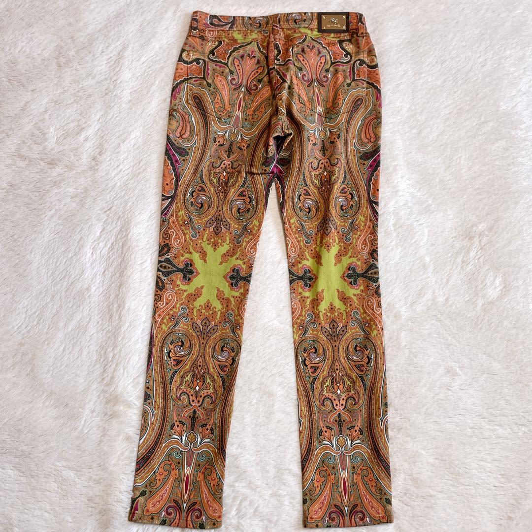 美品 ETRO エトロ ペイズリー ストレッチ マルチカラー パンツ 総柄