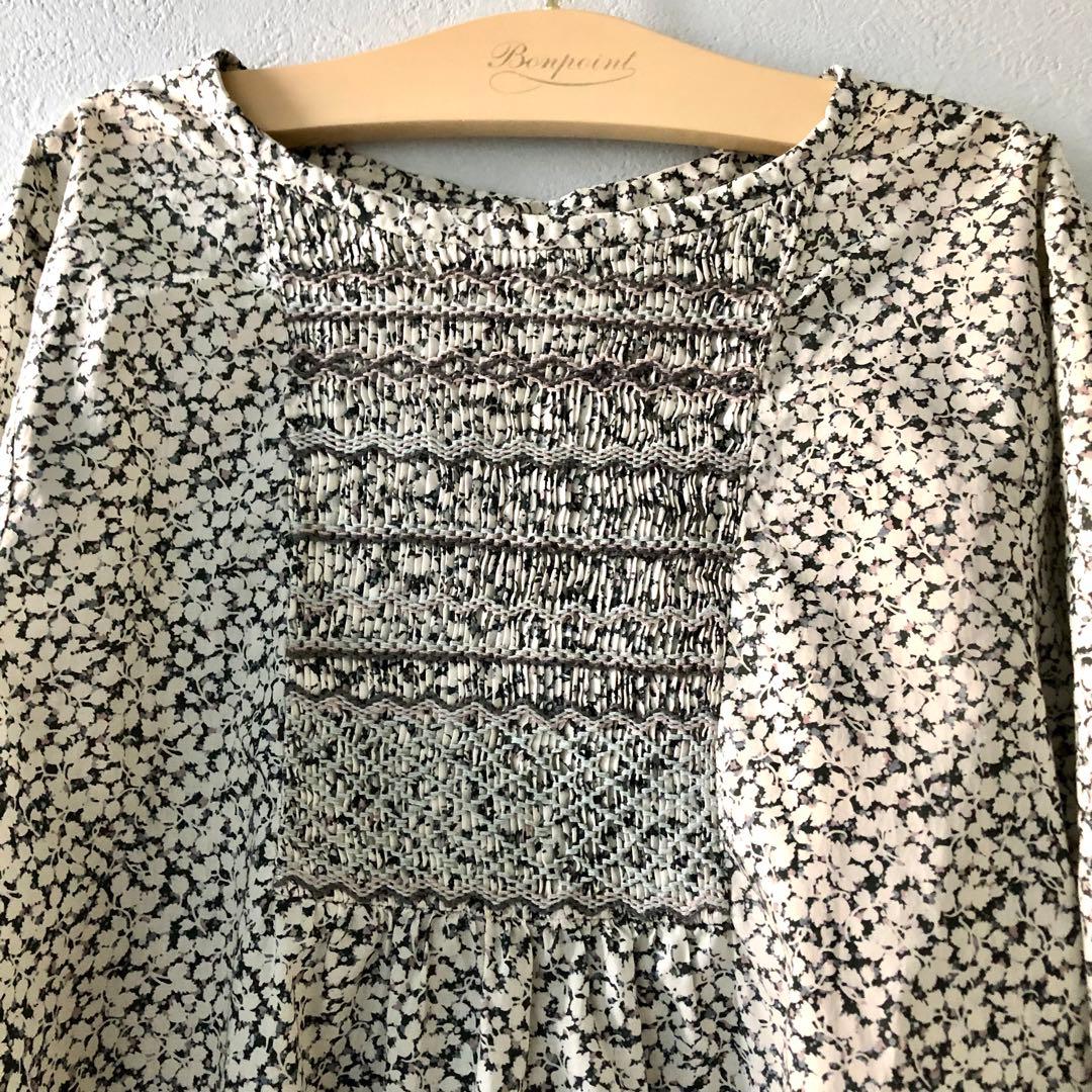 Bonpoint ♡ リバティ スモッキング ブラウス 12A