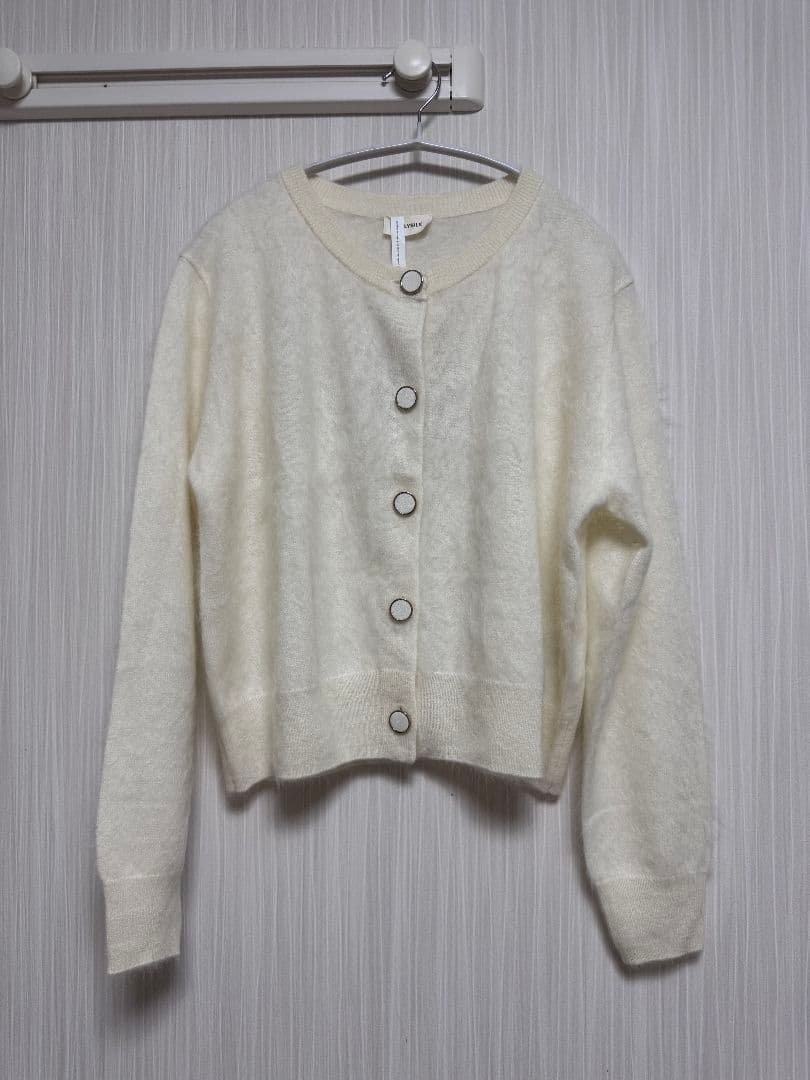 【新品タグ付】LILY SILK 超ソフト 起毛カシミア ネック カーディガン