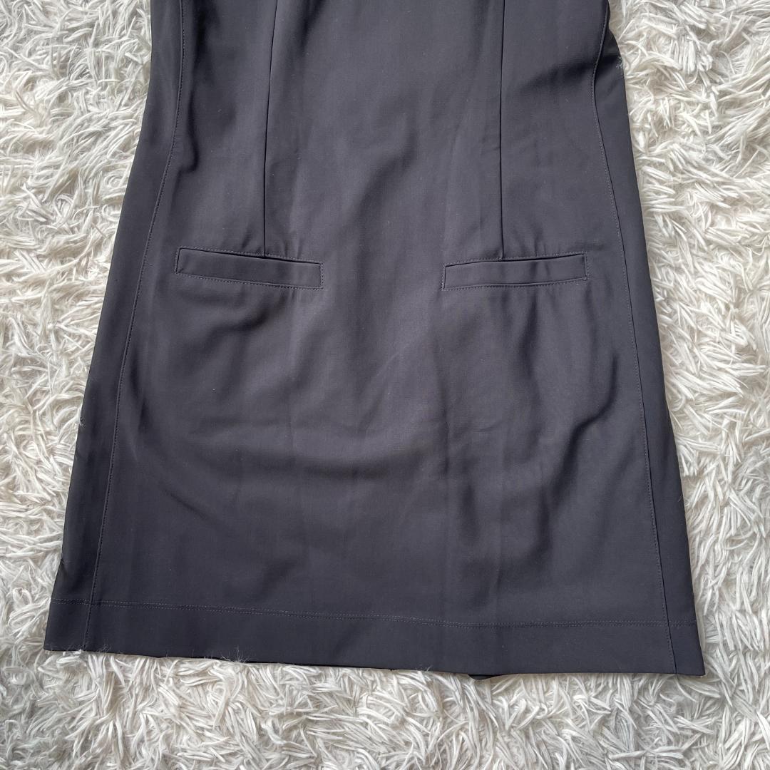 バーバリーゴルフ ノースリーブワンピース M〜L ブラック フルジップ ロゴ刺繍