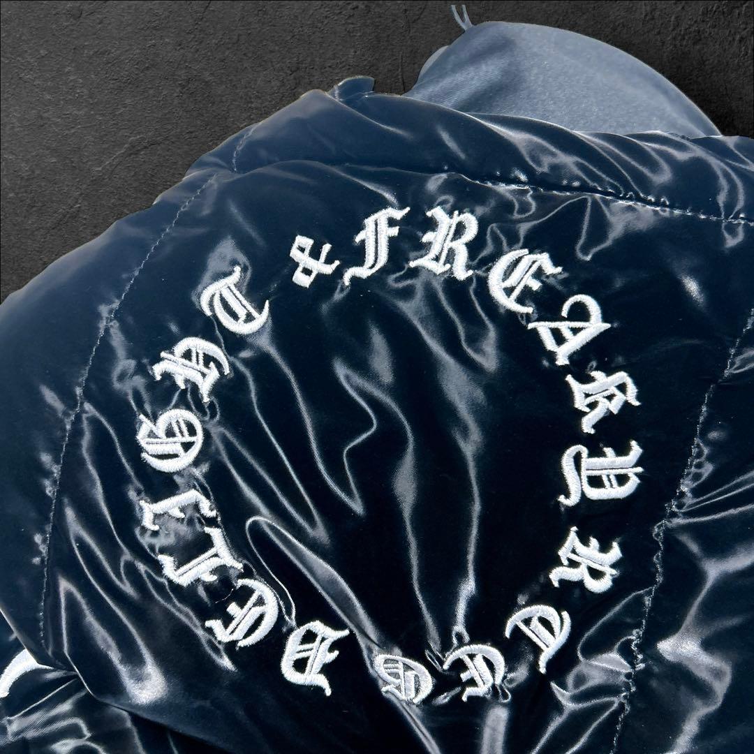 本日限定価格‼️adamsJUGGLER ダウンベスト 黒 光沢 人気 刺繍ロゴ