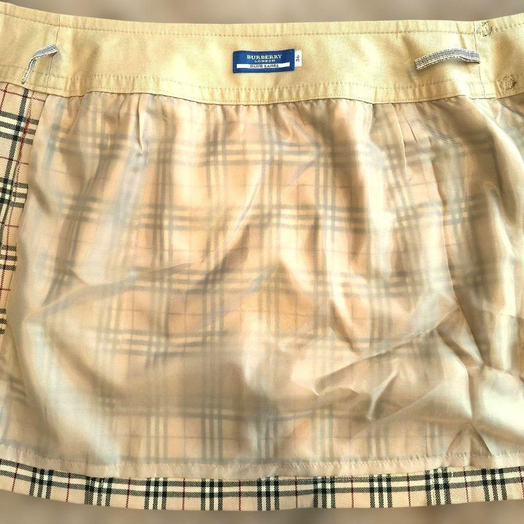 ✨美品 バーバリーブルーレーベル ノバチェック プリーツスカート ベージュ 36