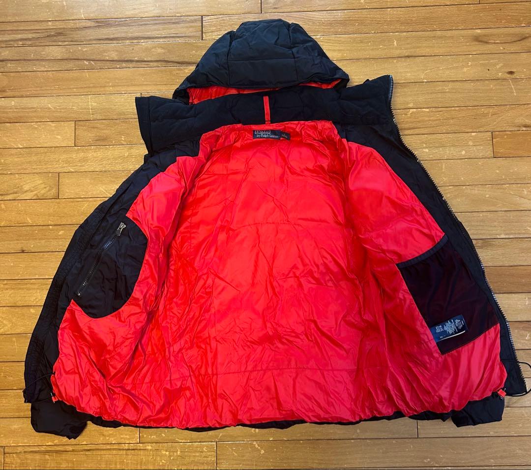 POLO RALPH LAUREN ダウンジャケット S 黒×赤 ビッグポニー