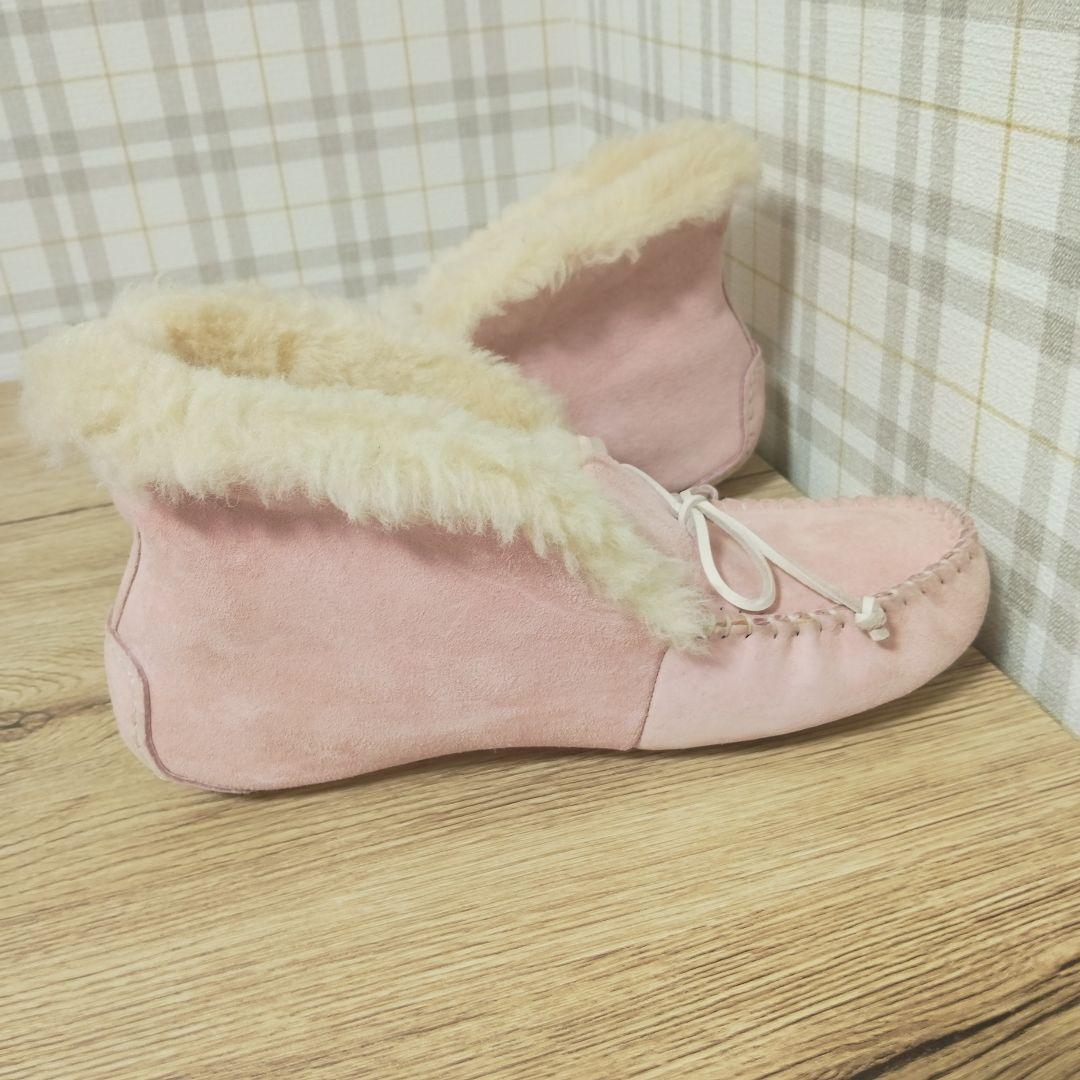 美品 超レア UGG アグ ムートン モカシン W ALENA ピンク 23
