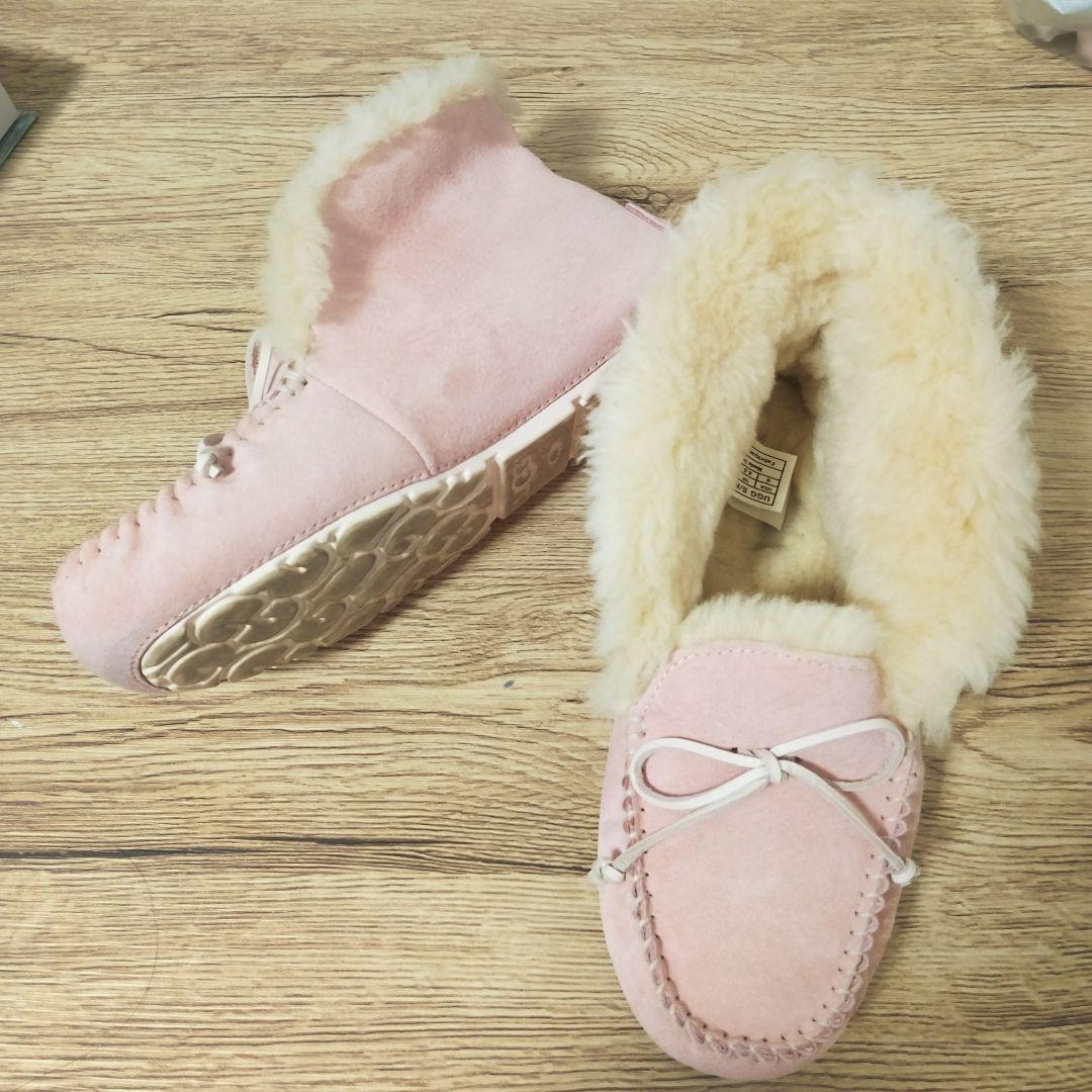 美品 超レア UGG アグ ムートン モカシン W ALENA ピンク 23