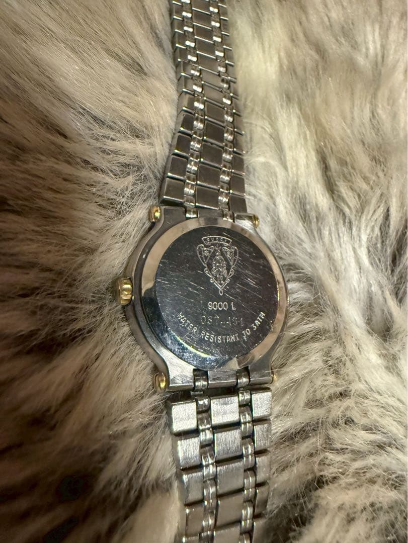 GUCCI デイト 9000L gg柄 ゴールドベゼル 腕時計 コンビ