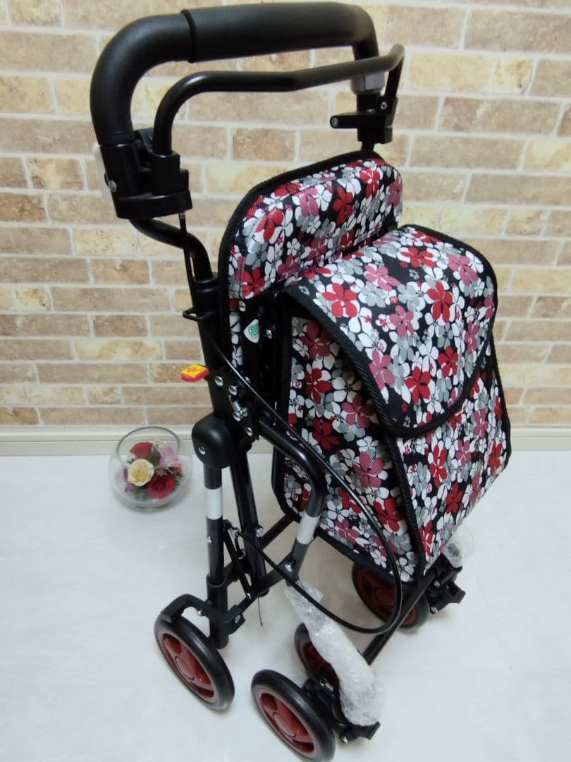 ✨値引き可能✨モート　花柄BK 島製作所　新品未使用　介護　シルバーカー