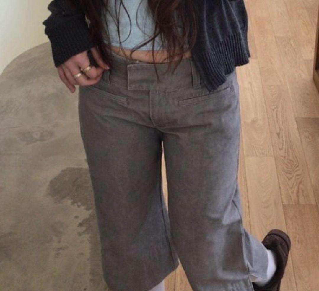 パンツ Coyseio DOUBLE CAPRI PANTS LIGHT GREY