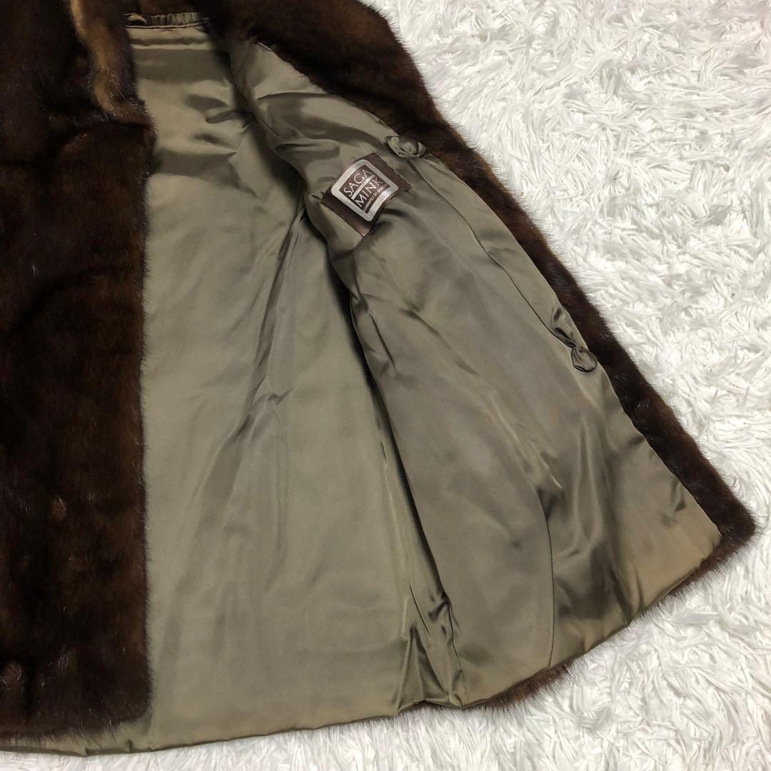 SAGA MINK コート　毛皮コート　ファーコート　ブラウン　13