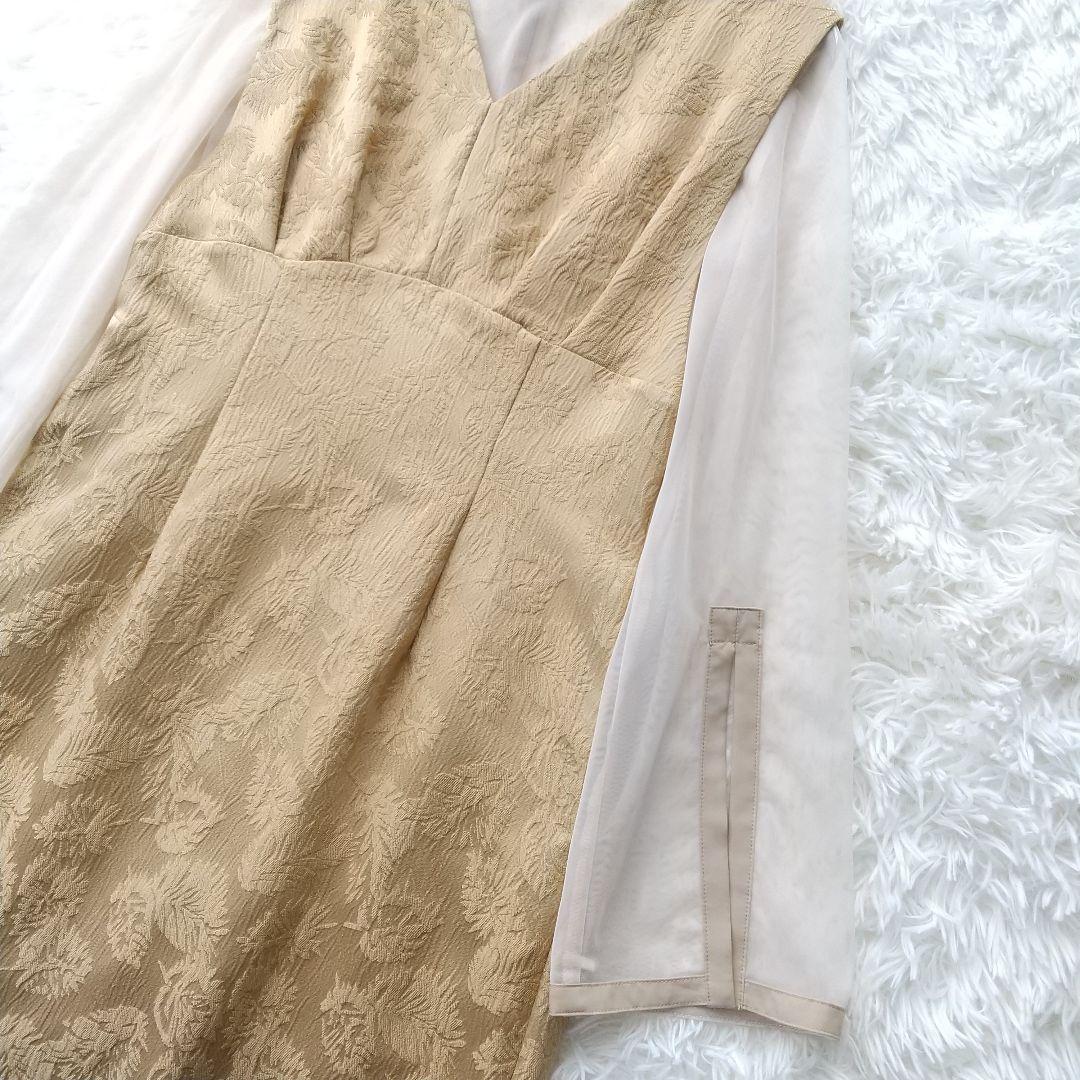 美品　AIMER　チュールブラウス付 ジャカード タイト パーティードレス