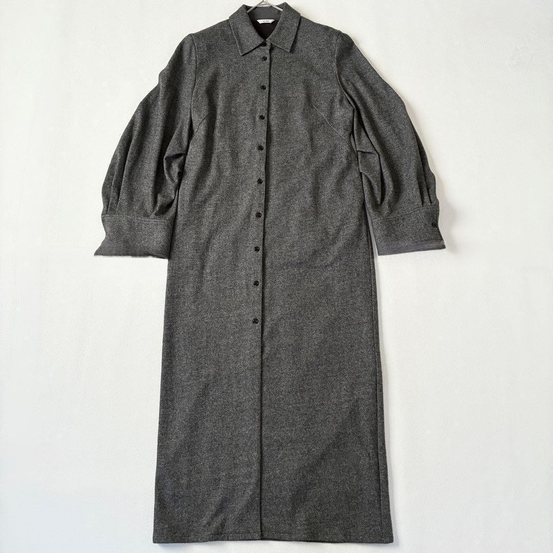 【25AW】CLANE POWER SHOULDER WOOL ONEPIECE