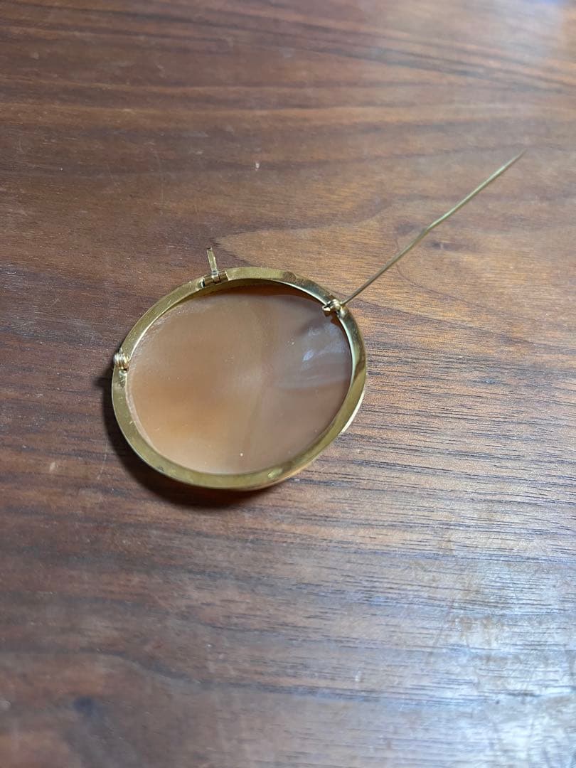 花模様カメオ ブローチ（ペンダントトップにもなります）