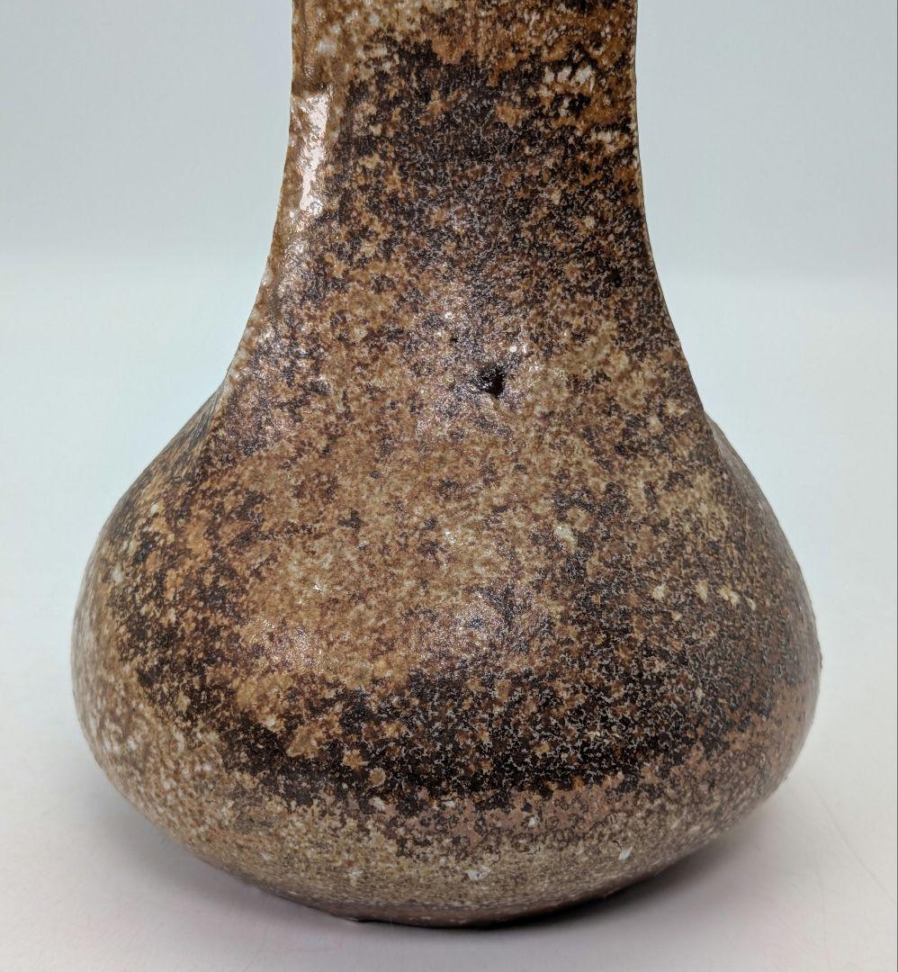 井出克幸 焼〆瓶 共箱共布栞 花瓶 花入 花器 フラワーベース 置物 花生 茶陶