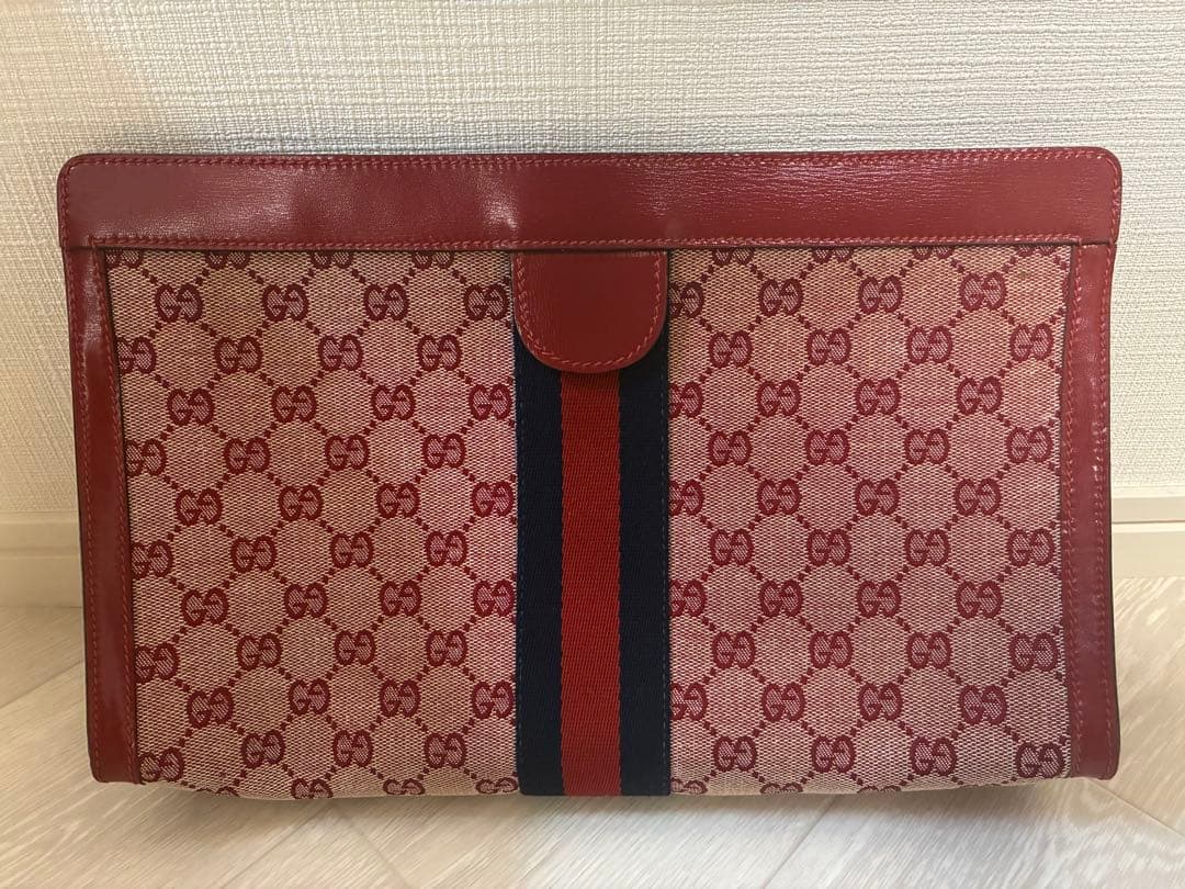 Gucciグッチ/ヴィンテージ/ユニセックス/クラッチバッグ/希少なレッド