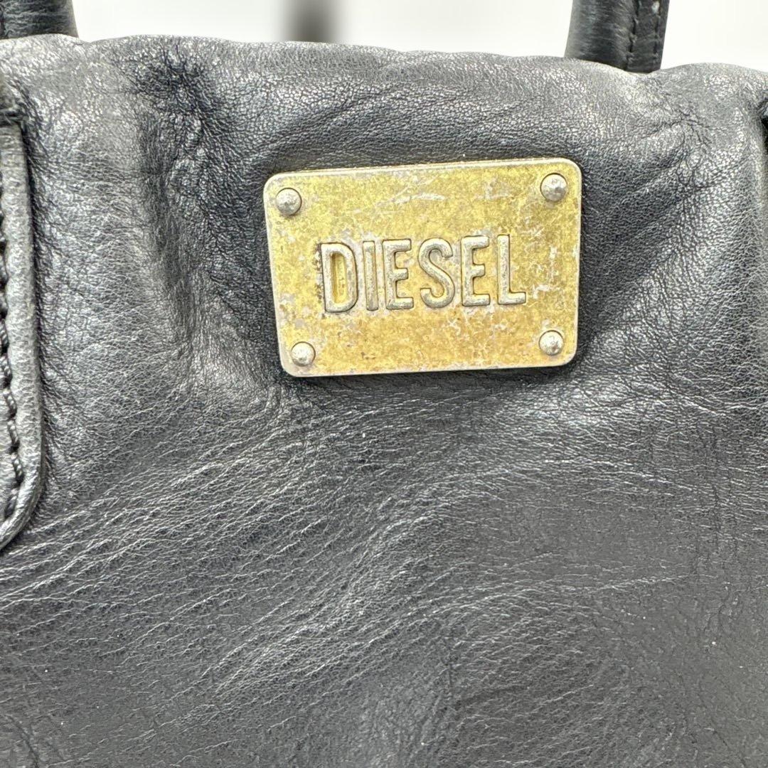 DIESEL レザー ミニボストンバッグ 黒 ショルダー 袋