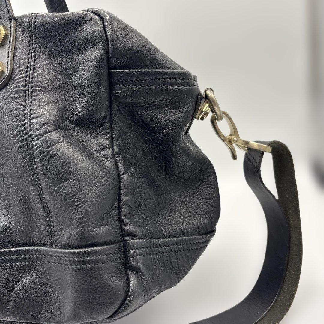 DIESEL レザー ミニボストンバッグ 黒 ショルダー 袋