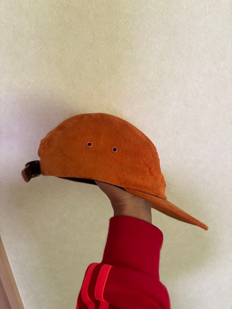 Supreme オレンジ スエード キャップ