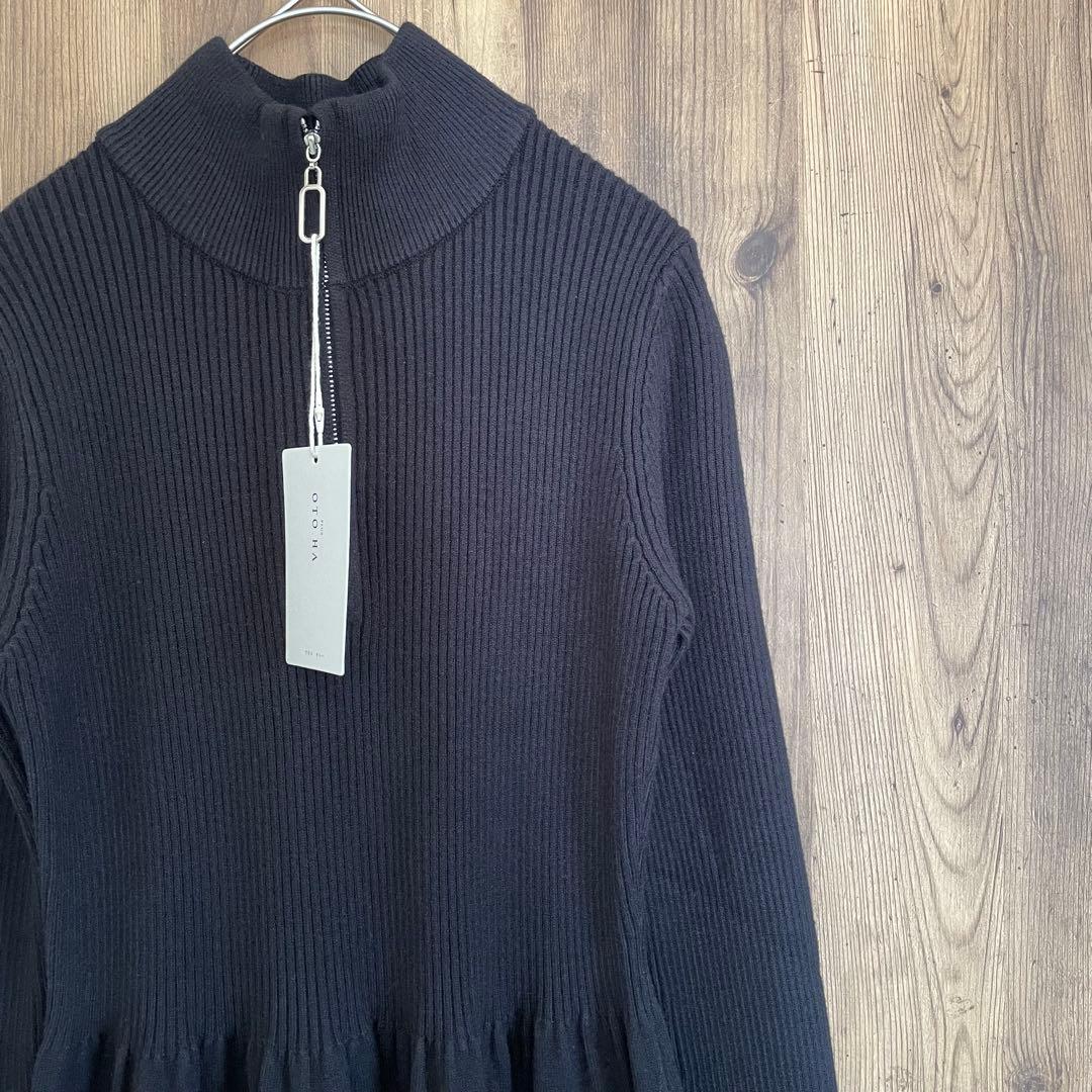 1/25まで限定価格❣️PLUS OTO.HA ハーフジップニットワンピース