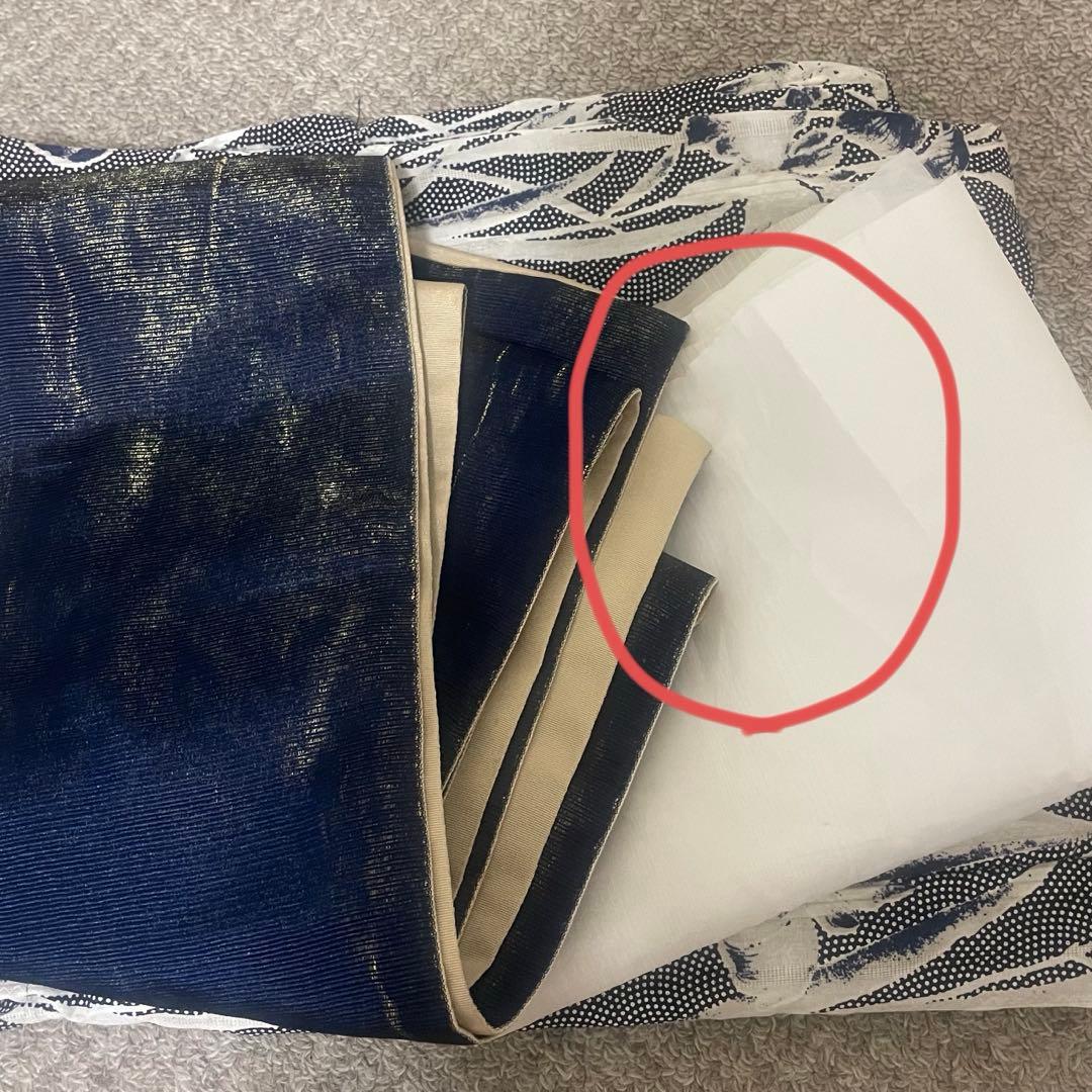 ［utatane×Acka.］浴衣4set 鮫小紋と菖蒲 navy・ivory