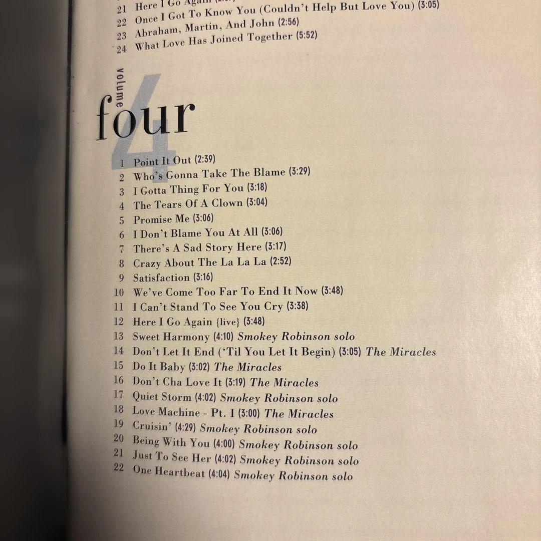 Smokey Robinson and the Miracles 4枚組box