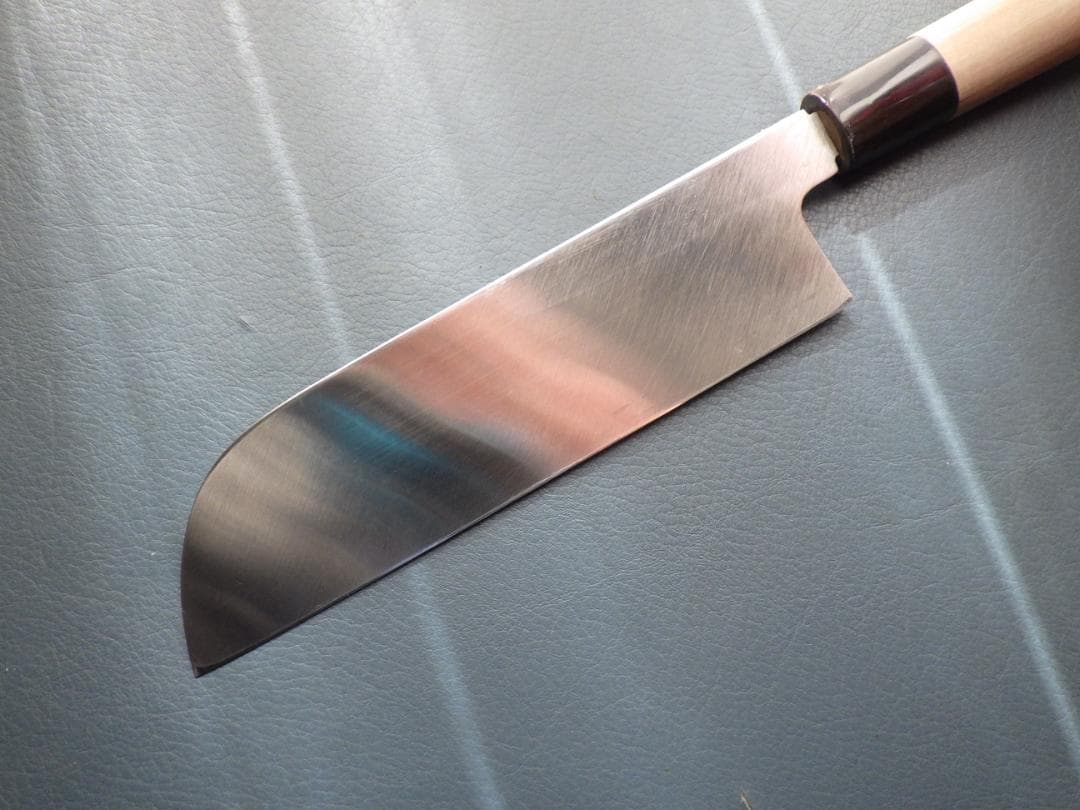 テ*ん様 京都/有次・鎌薄包丁・黒本水牛★手研ぎ済み▲記名有り▲