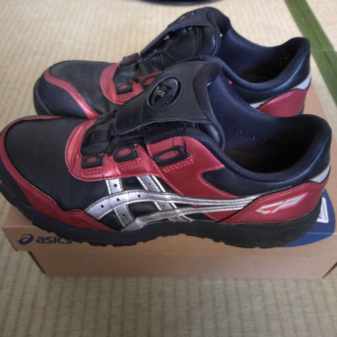 CP306 限定　ブラックXレッドメタリックxシルバー　アシックス　安全靴