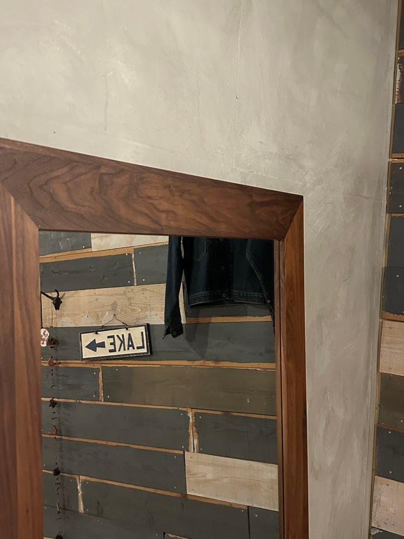 【Momo】鏡　姿見　ミラー　ウォルナット　立て掛け　大きい　格安