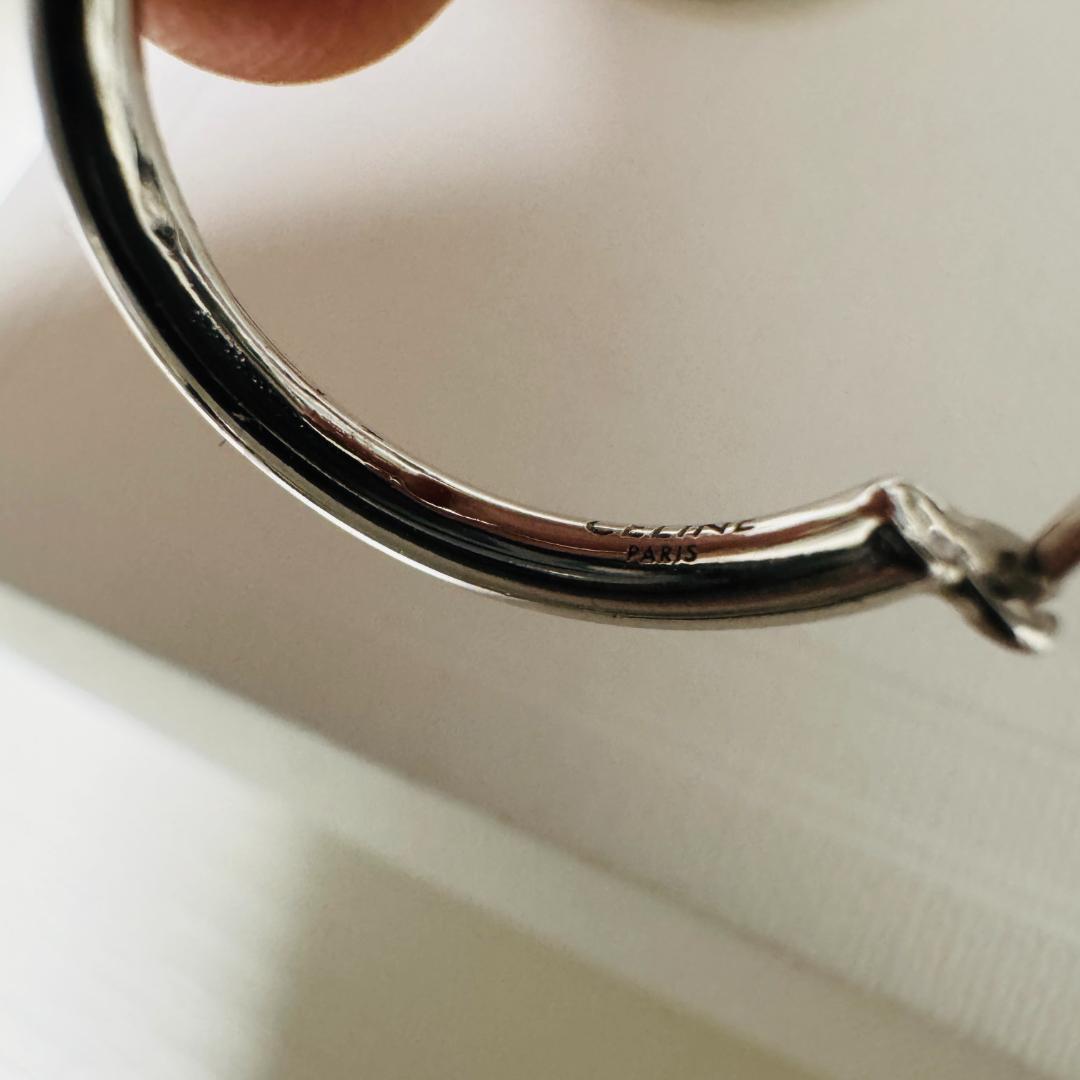 【箱付】CELINE セリーヌ　ノット　フープ　ピアス　シルバー　両耳