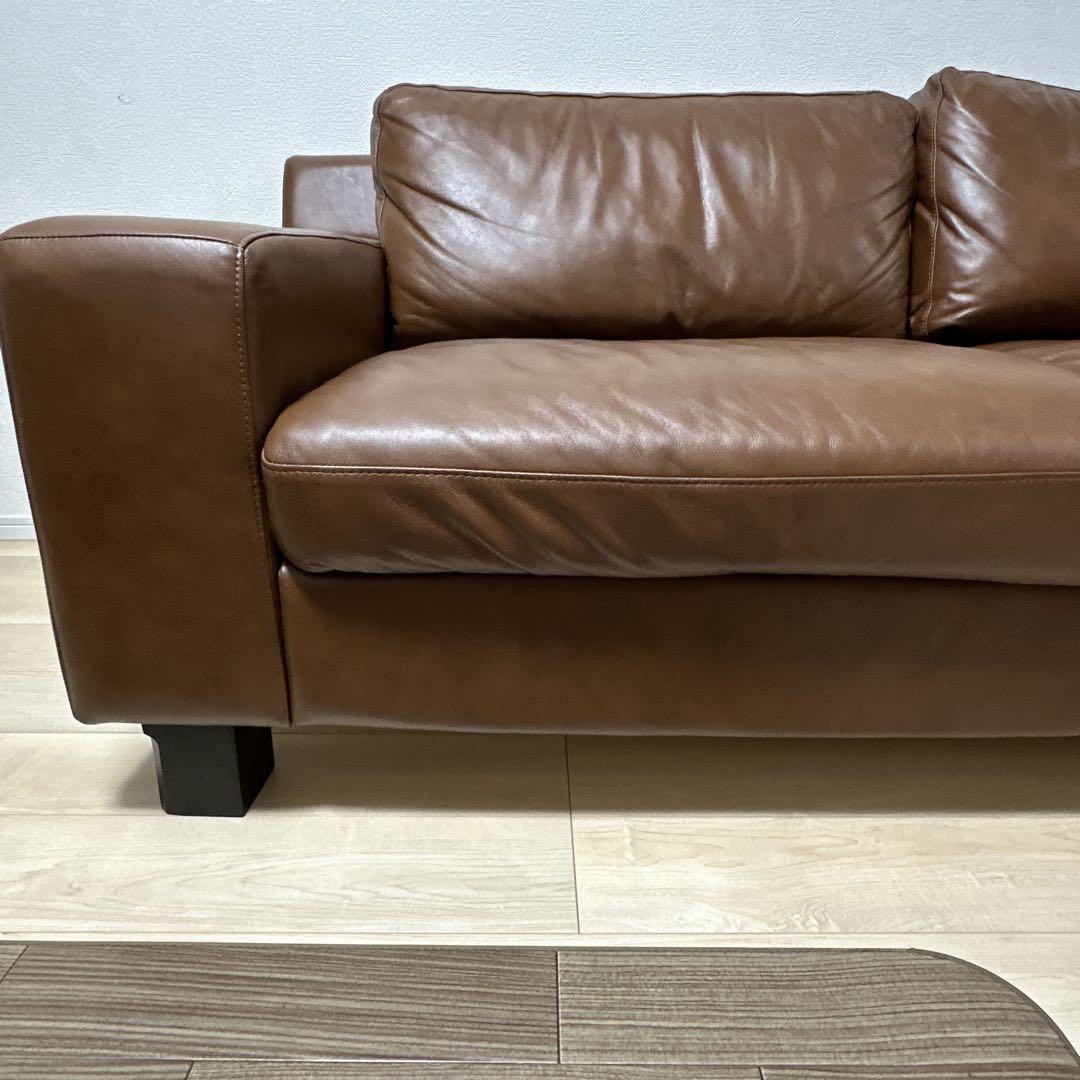 送料無料！美品　IDEE イデー セリュー 本革キャメルヴィンテージ3Pソファ