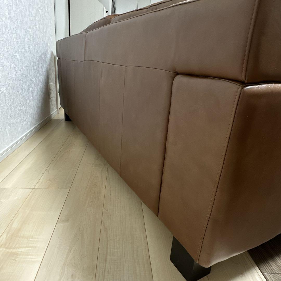 送料無料！美品　IDEE イデー セリュー 本革キャメルヴィンテージ3Pソファ