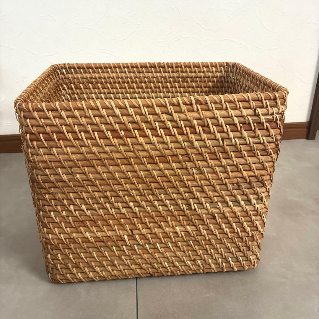無印良品 まとめ売り 重なるラタン長方形バスケット 4個セット