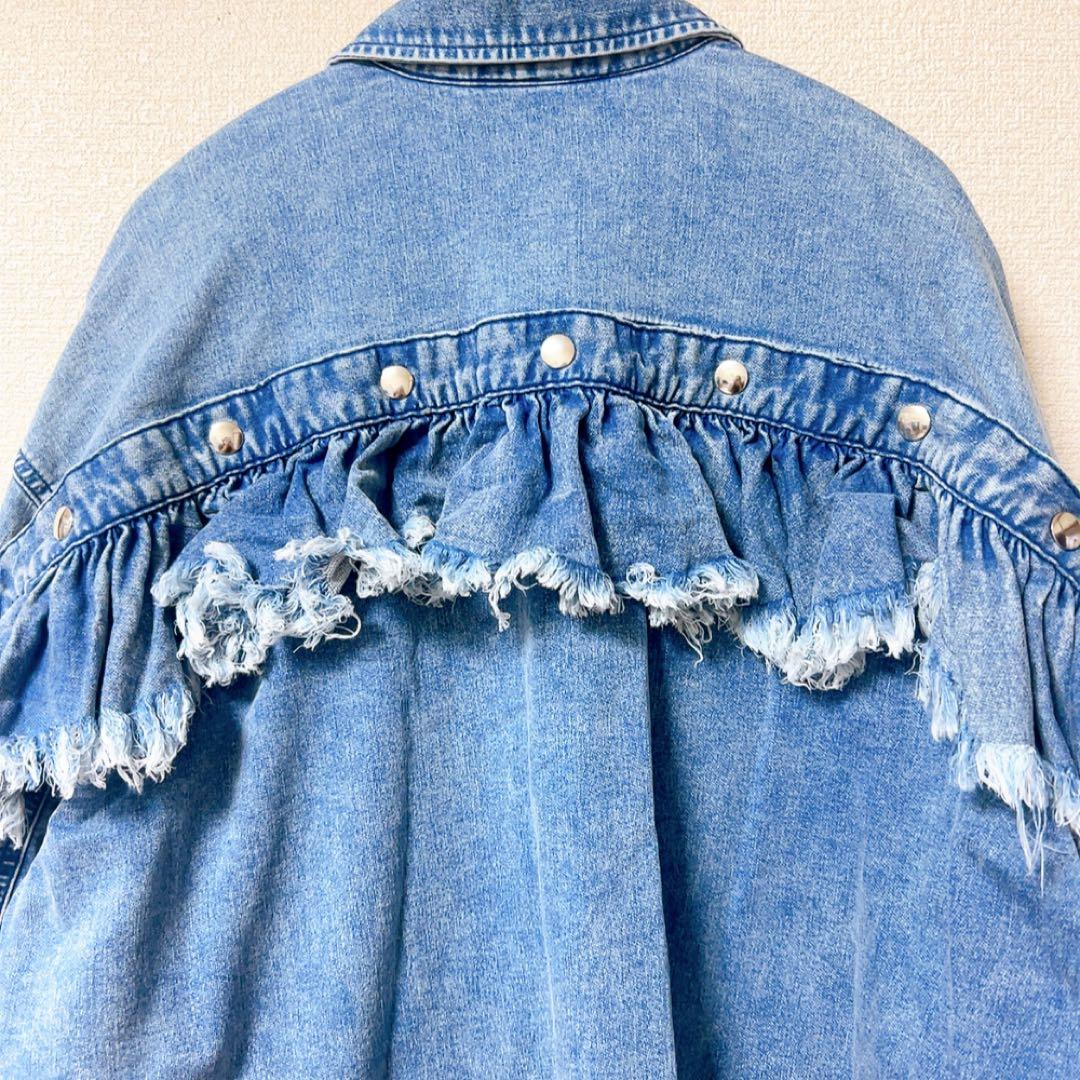 美品　DIESEL ジョグジーンズジップアップフリルワンピース　デニム