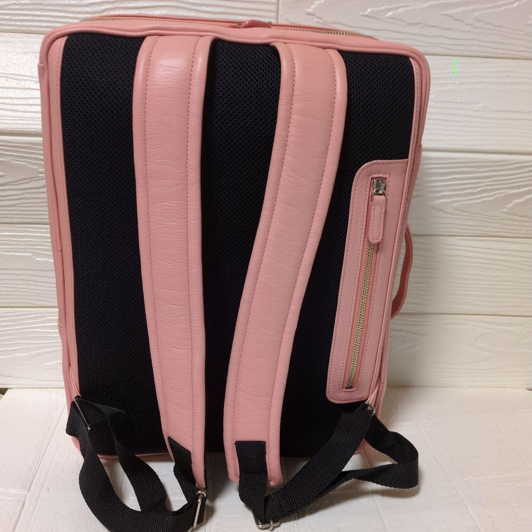 【新品】 ビジネスレザーファクトリー バックパック リュック 本革 ピンク