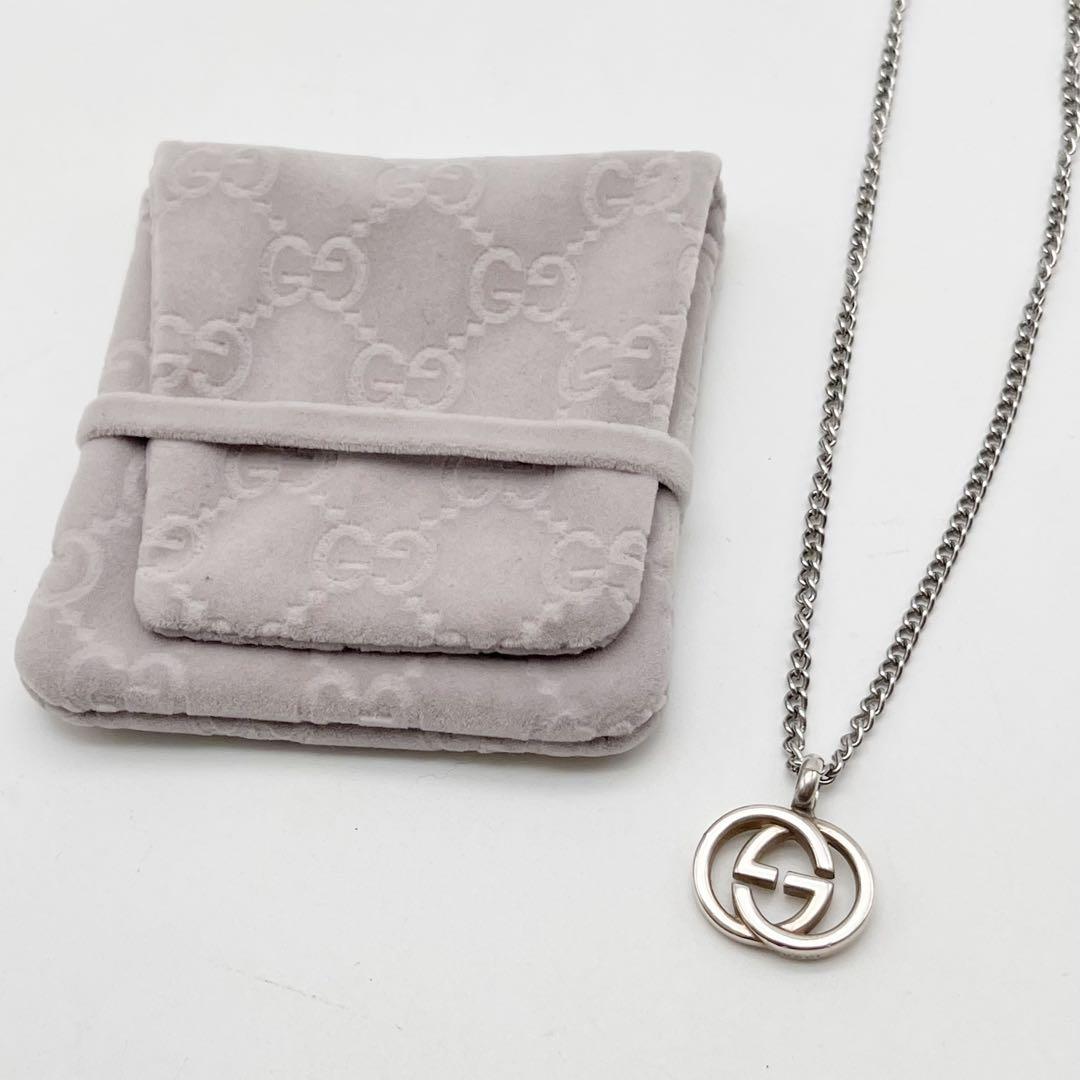 GUCCI グッチ　シルバー インターロッキング ネックレス ※チェーン社外品