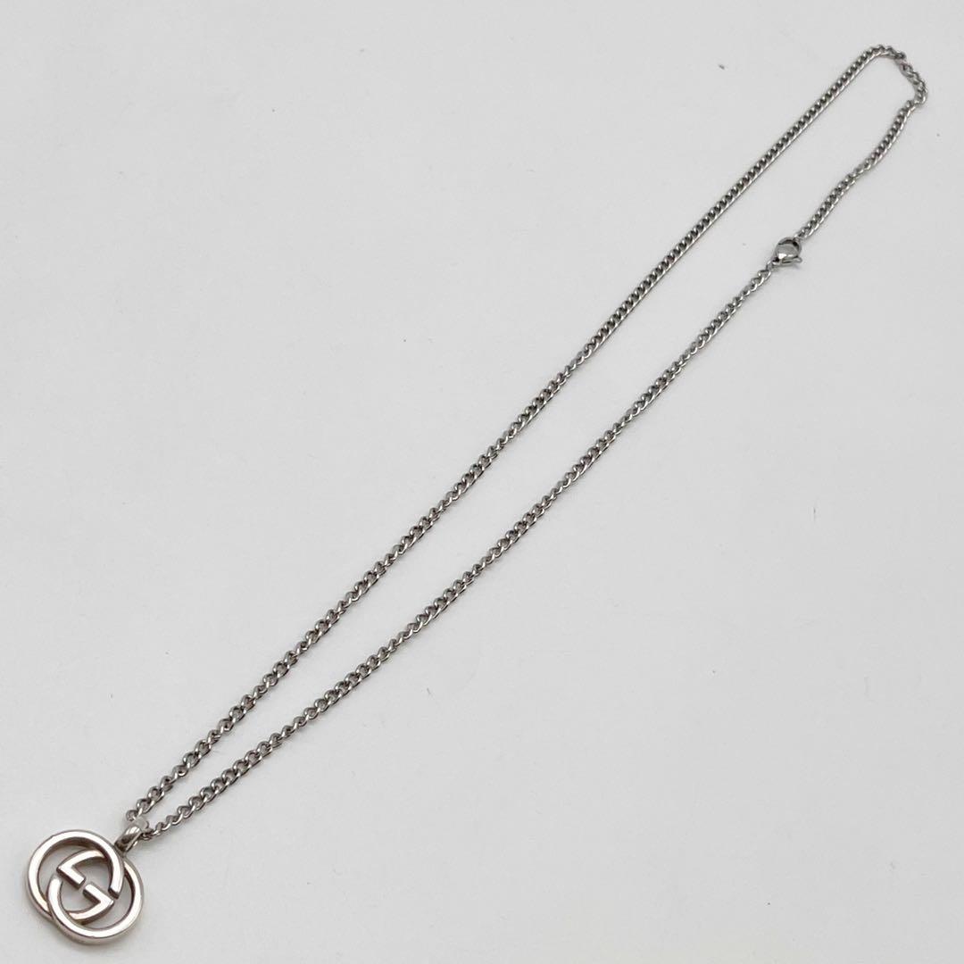 GUCCI グッチ　シルバー インターロッキング ネックレス ※チェーン社外品