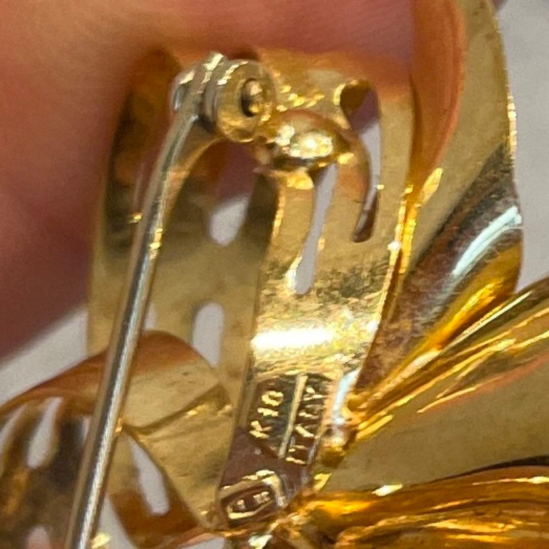@ ゴールド 金 K18 花 ブローチ 立体 GOLD バッジ コサージュ