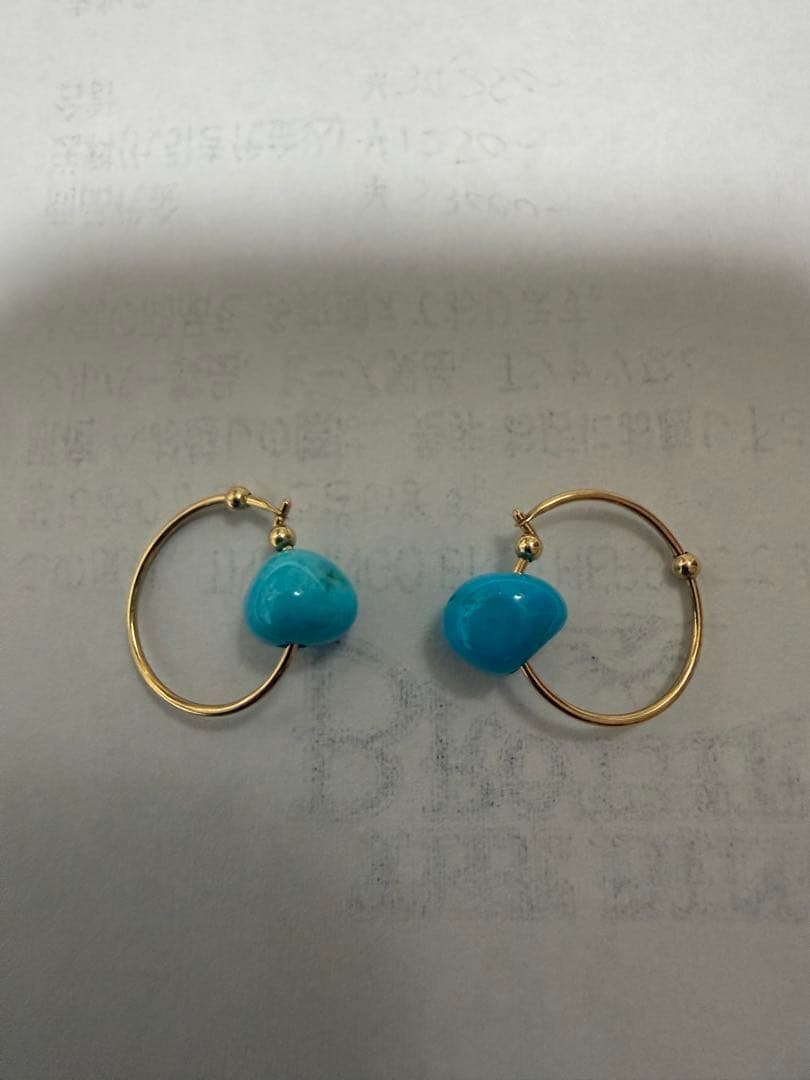 ビンゴブラザーズ　K18ターコイズピアス