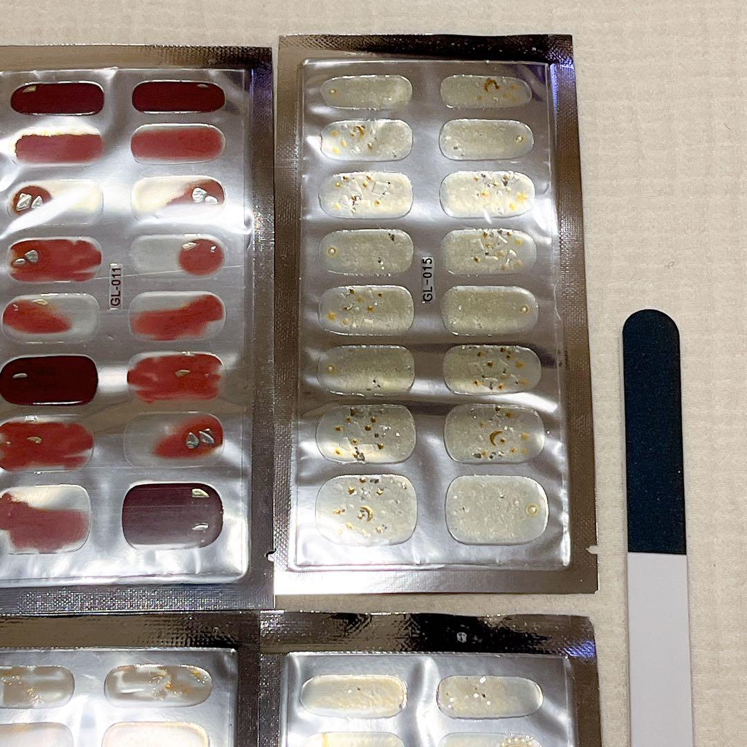 ジェルネイルシール 6パッケージ ネイルファイル付き